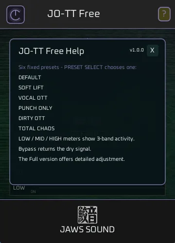 JO-TT Free — Guide
